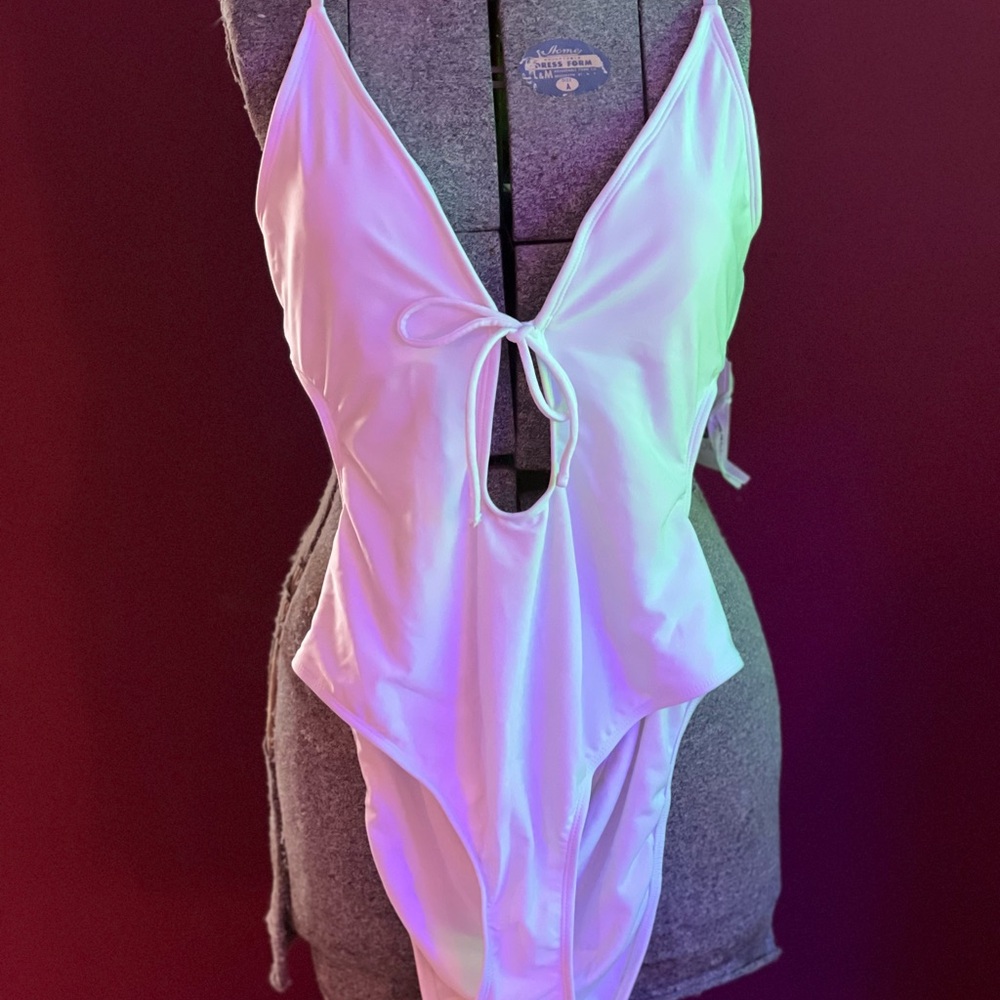 White swimsuit one piece